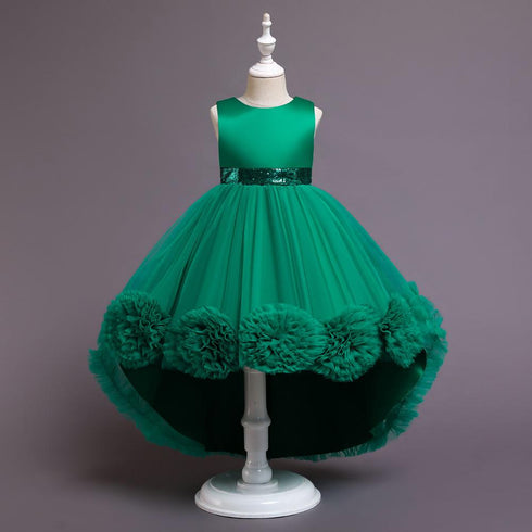 Flower-tailed dress dress piano performance unkempt dress princess dress